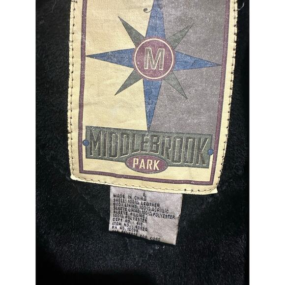 MIDDLEBROOK PARK MEN'S JACKET BLACK COAT BOMBER FLIGHT SIZE LARGE - Picture 3 of 6